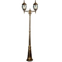 Светильник садово-парковый Feron "Восемь граней" 8114 220В 100Вт 2хE27 IP44 Черное золото картинка 